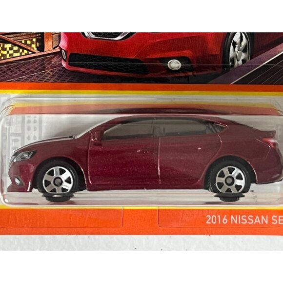 Matchbox Nissan Sentra 2016 Red Diecast 9/100 Metal Short Card Sealed - Picture 3 of 4